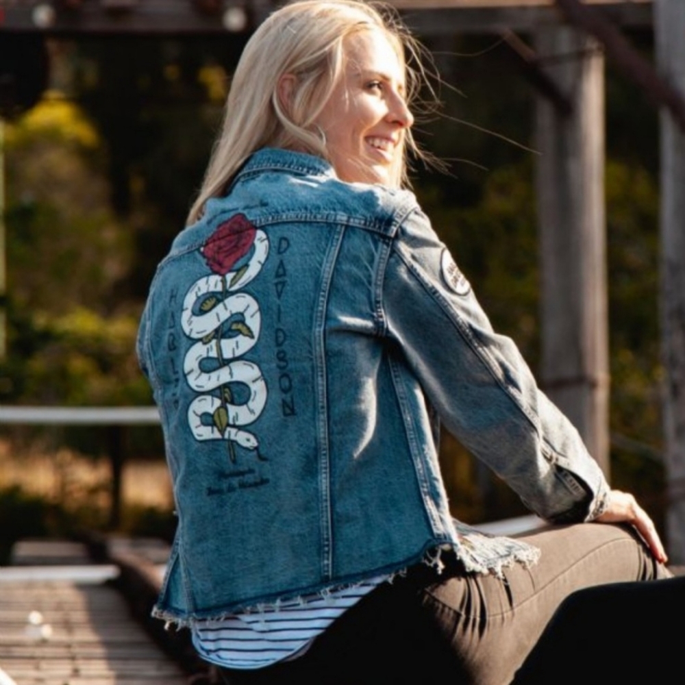 HARLEY DAVIDSON WOMEN'S BLUE JEAN JACKET